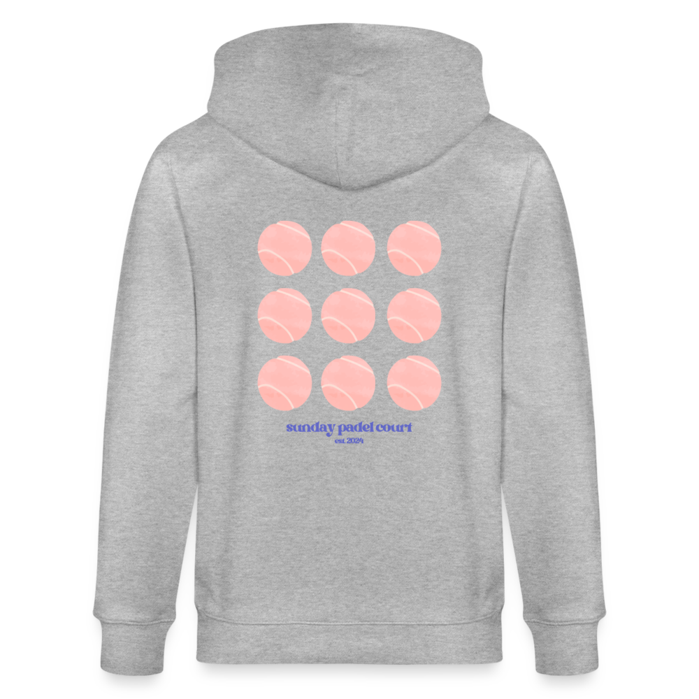 Zipper Rose Balls Hoodie - heather grey