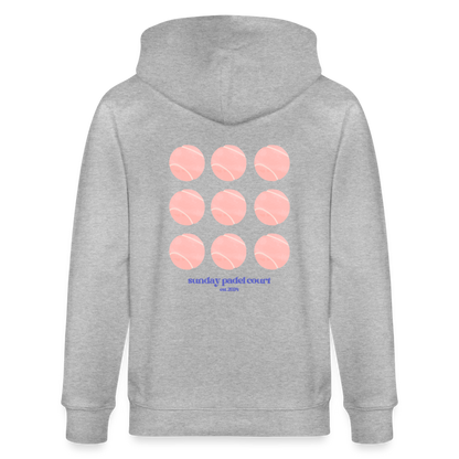 Zipper Rose Balls Hoodie - heather grey