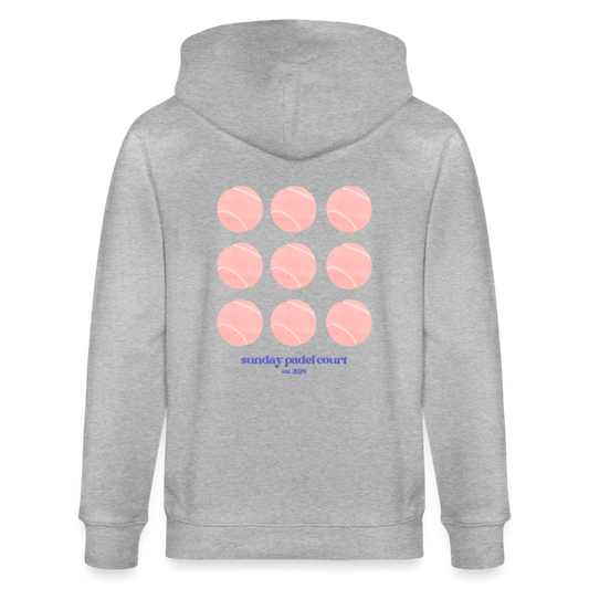 Zipper Rose Balls Hoodie - heather grey